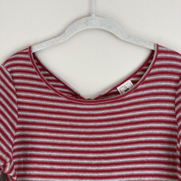 We The Free Red Striped Frenchie Open Back Dress Size Medium Free People Knit - Picture 2 of 9